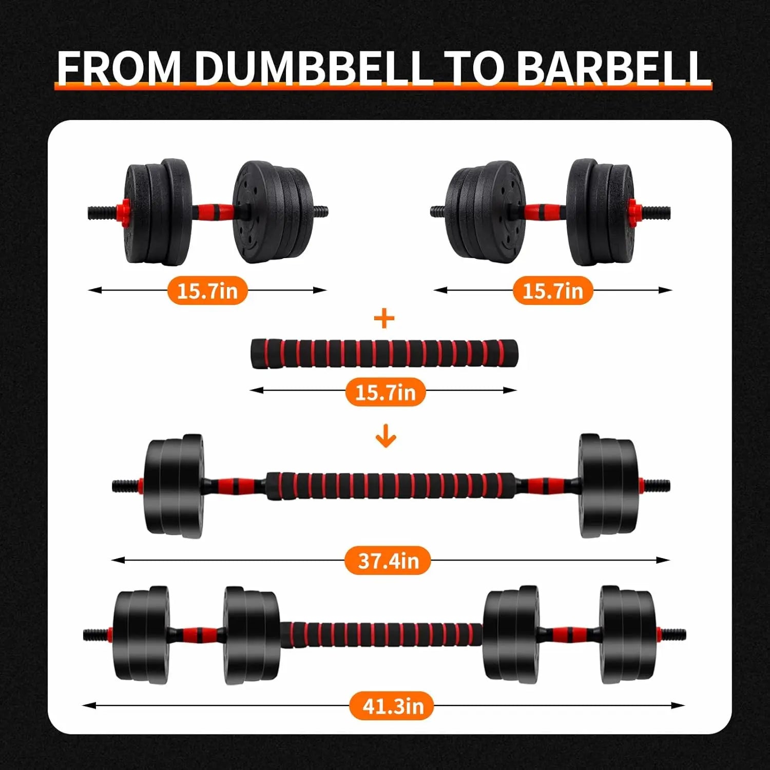 Unisex Adjustable Dumbbell Set (22/44Lbs Total), Compact 3-In-1 Ergonomic Modes, Heavy-Duty Cast Weight Plates, Strength Training Barbell Kit, Body Recomp Home Gym Fitness Equipment, Gym Stuff
