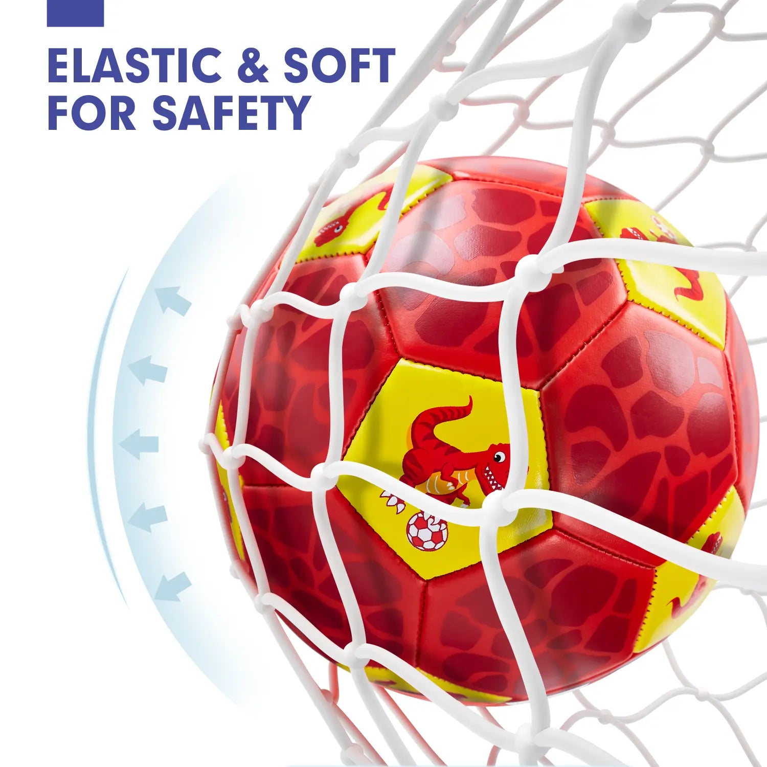 Hahaland Dinosaur Soccer Balls - 11 Oz, 32 Panels, Faux Leather, Soft Bounce Outdoor Backyard Toys for Kids Ages 3-8 - Sports Equipment for Birthday Gifts