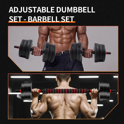 Unisex Adjustable Dumbbell Set (22/44Lbs Total), Compact 3-In-1 Ergonomic Modes, Heavy-Duty Cast Weight Plates, Strength Training Barbell Kit, Body Recomp Home Gym Fitness Equipment, Gym Stuff