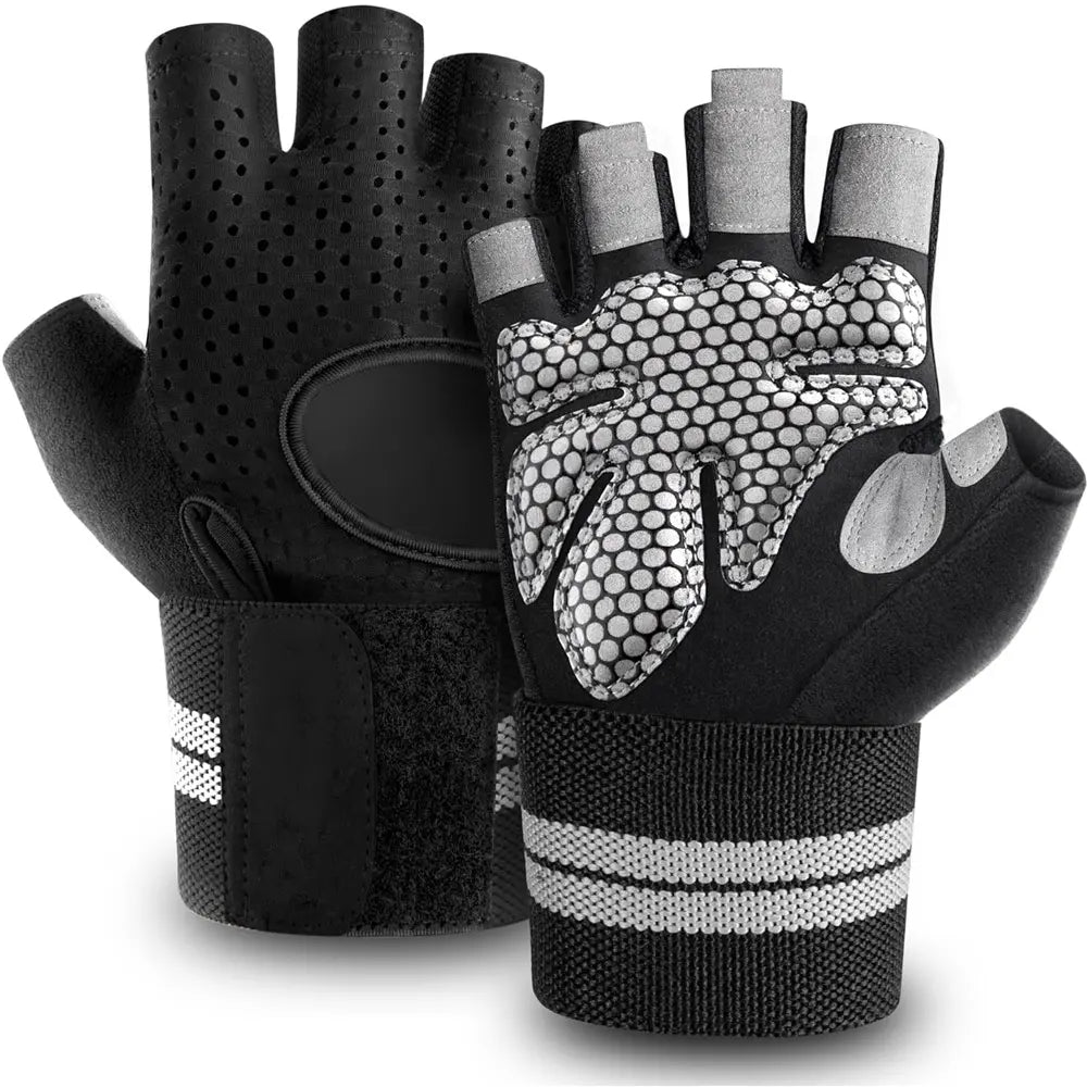 Gym Gloves with Wrist Protection, Non-Slip Weightlifting Gloves, Essential Fitness Equipment for Men & Women, Fitness Accessories, Crossfit Training Gear, Workout Accessories, Fitness Exercise Accessories