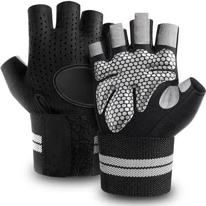 Gym Gloves with Wrist Protection, Non-Slip Weightlifting Gloves, Essential Fitness Equipment for Men & Women, Fitness Accessories, Crossfit Training Gear, Workout Accessories, Fitness Exercise Accessories