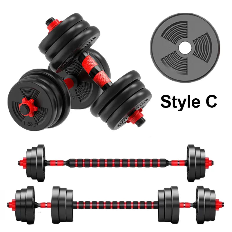 Unisex Adjustable Dumbbell Set (22/44Lbs Total), Compact 3-In-1 Ergonomic Modes, Heavy-Duty Cast Weight Plates, Strength Training Barbell Kit, Body Recomp Home Gym Fitness Equipment, Gym Stuff